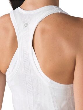 Lululemon Swiftly Tech Racerback Heathered White Sz 8